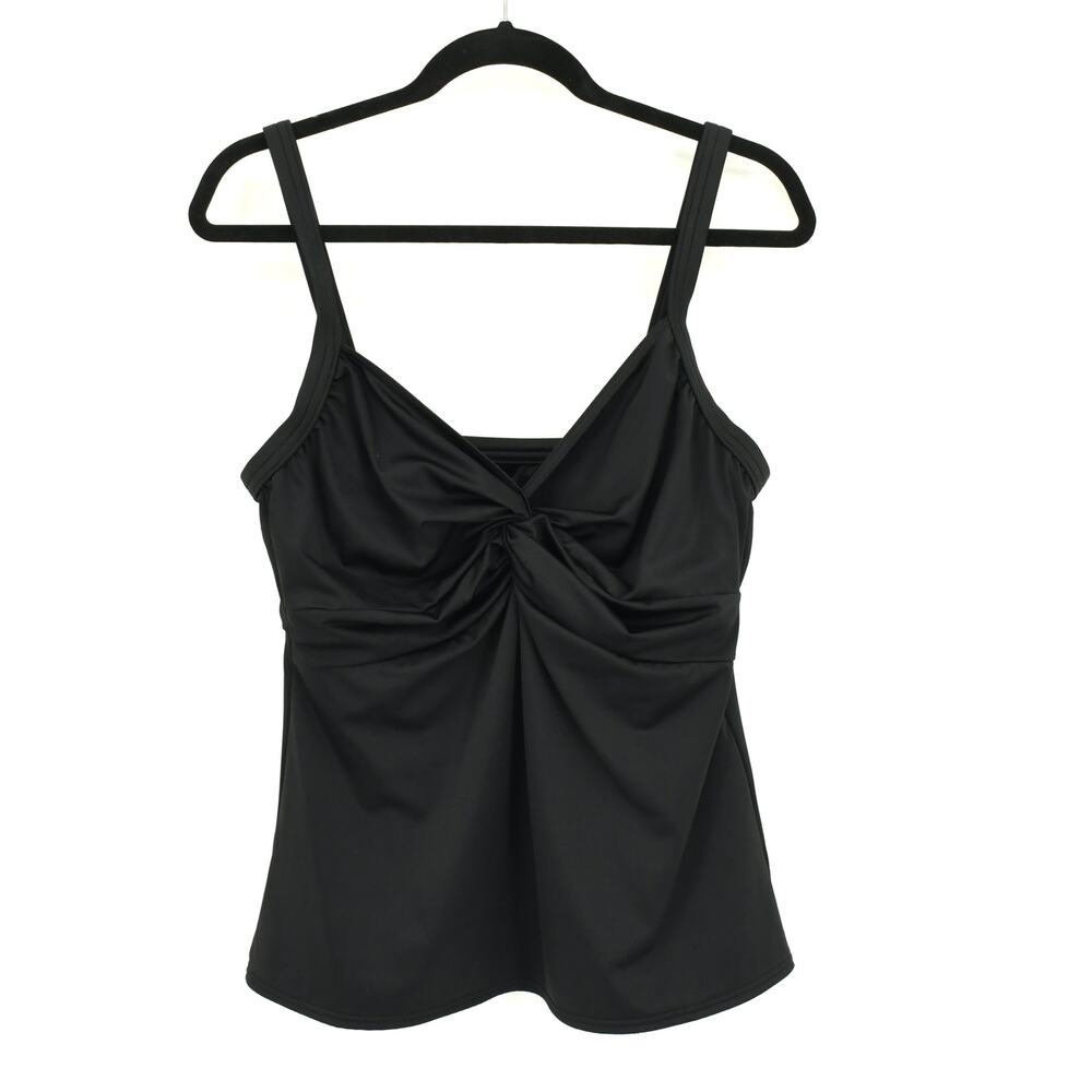 Miraclesuit Black One Piece Tankini Top Underwire 18W
